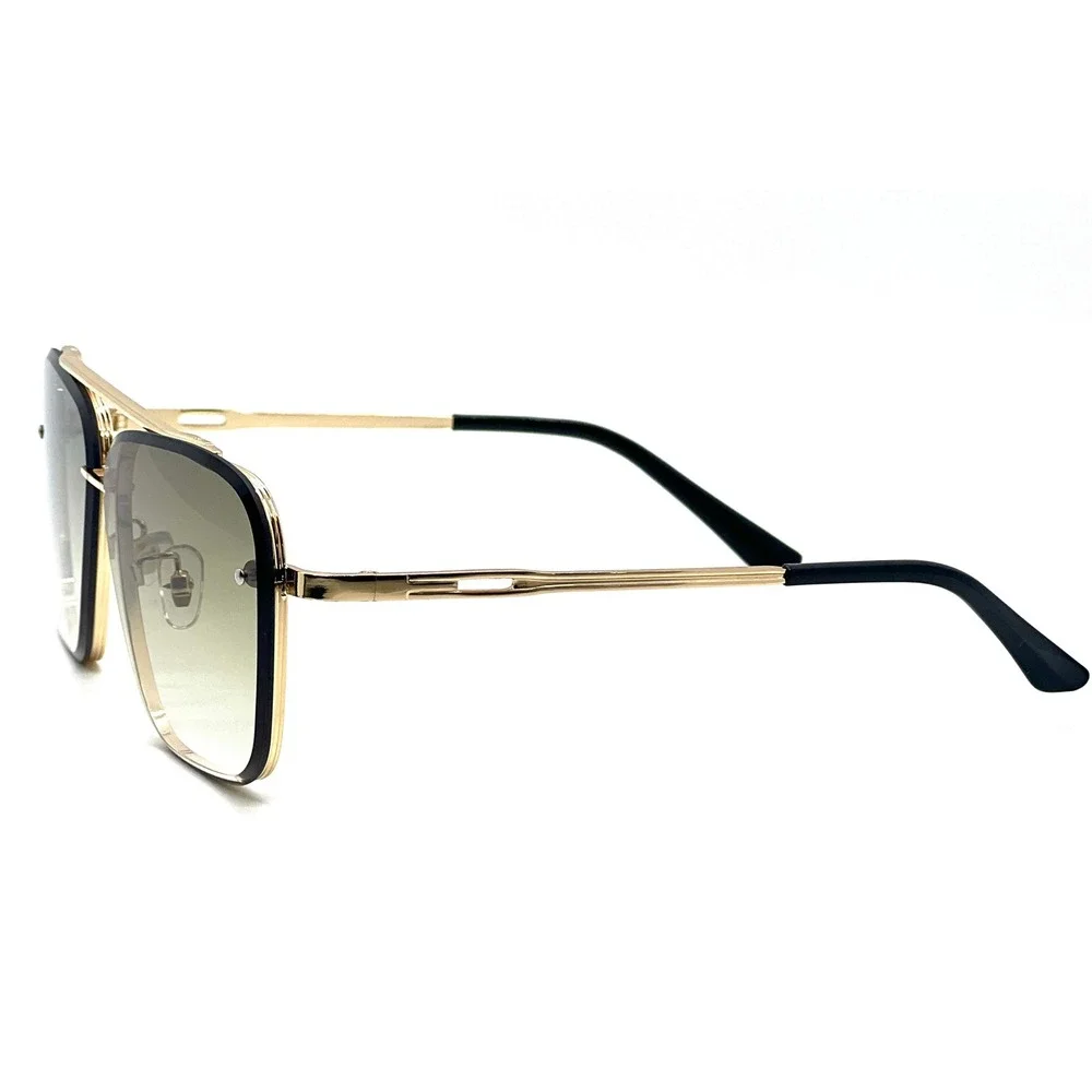 Women Oversized Square Sunglasses Gold Frame Gradient Lenses Fashion Eyewear New